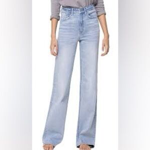 NWT Flying Monkey High Rise Stretch Flare Wide Leg Denim Jeans Classic Winter